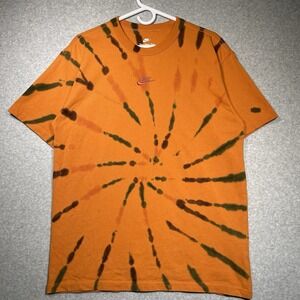 Nike‎ Sportswear Premium Embroidered Center Swoosh Spiral Orange Tie Dye Sz S